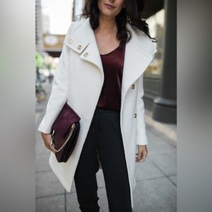 Ann Taylor Boucle Funnel Neck Coat